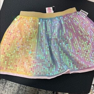 Hello Kitty Rainbow Sequin Skirt with Gold Band
